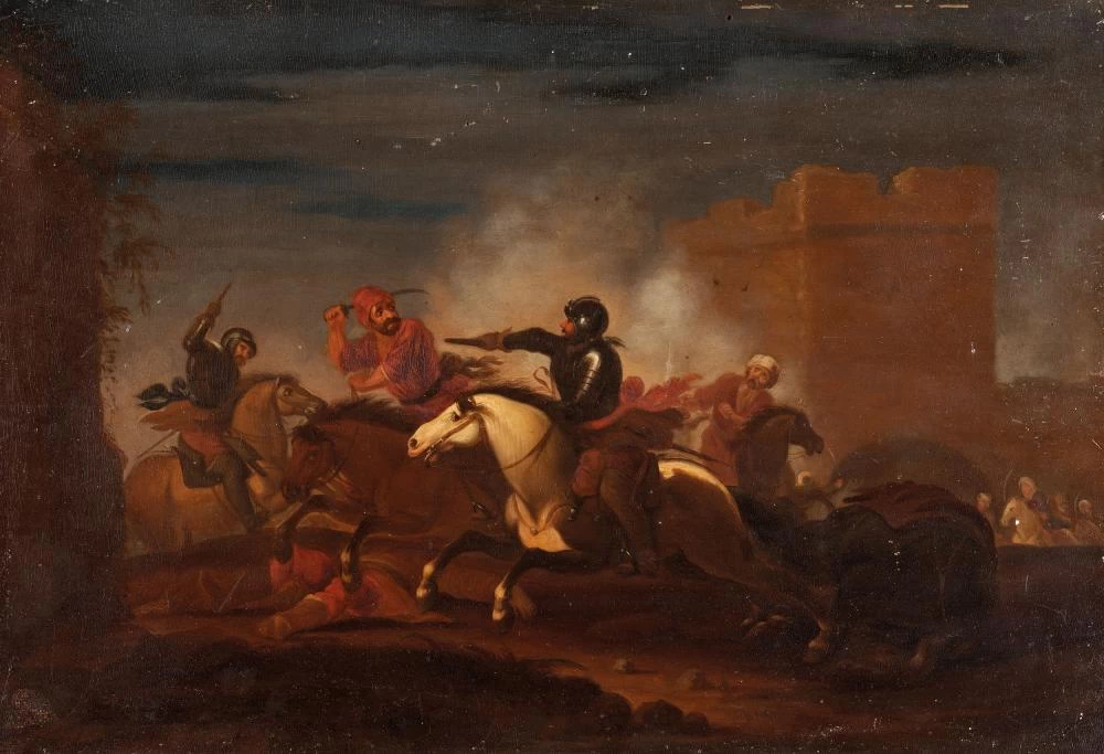 Battaglia tracavallerie turche e cristiane - atribuito